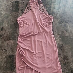 Asymmetrical Pink Backless Cocktail Dress